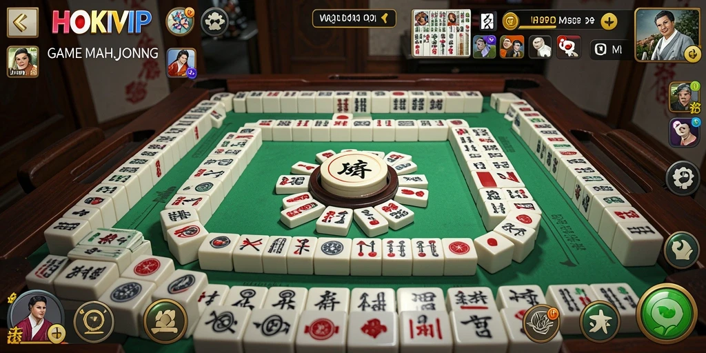 Tampilan gameplay HOKIVIP dengan elemen Mahjong yang menarik.