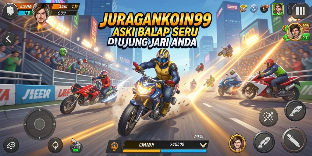 Gameplay seru dan menegangkan di JURAGANKOIN99 saat balapan.