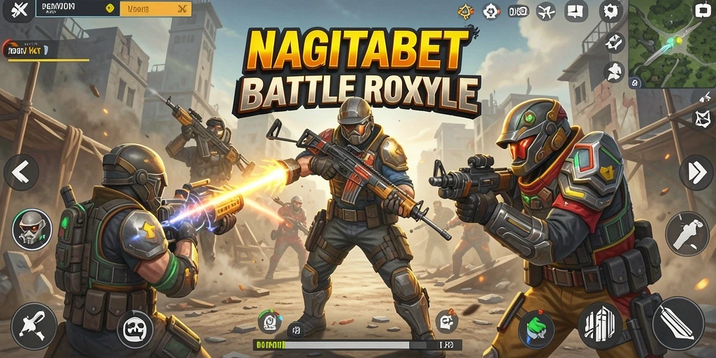 Tampilan permainan Battle Royale yang mendebarkan dalam NAGITABET.