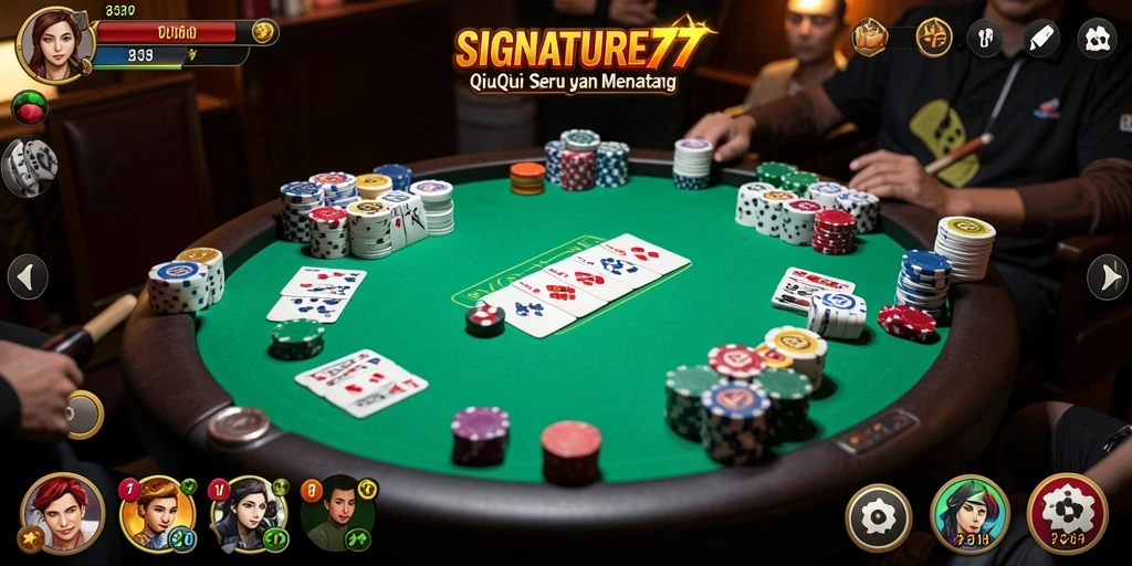 Gameplay seru dari SIGNATURE77 yang menunjukkan keseruan permainan QiuQiu.