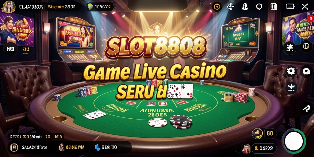 Screenshot gameplay SLOT8808 menampilkan momen seru di Live Casino.